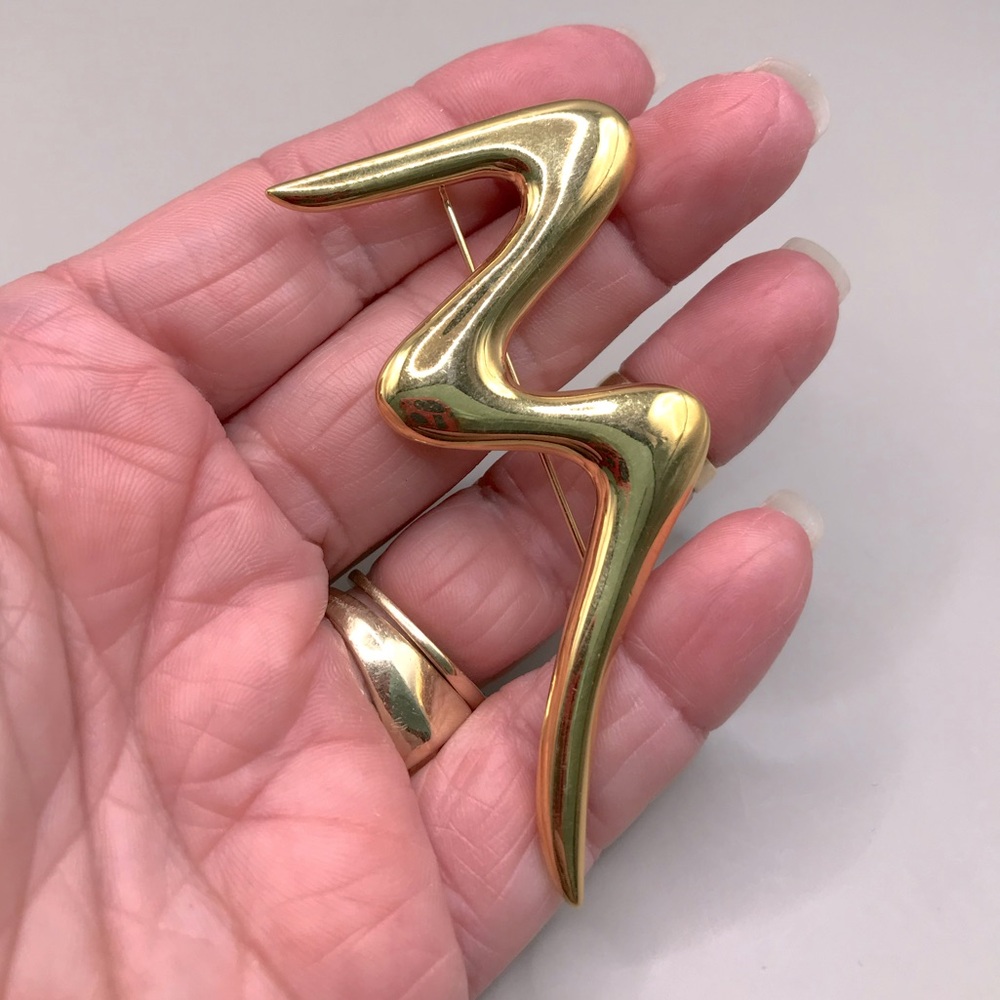 Trifari Gold-Tone Abstract Brooch